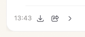 Note footer with time, export, share, and detail arrow